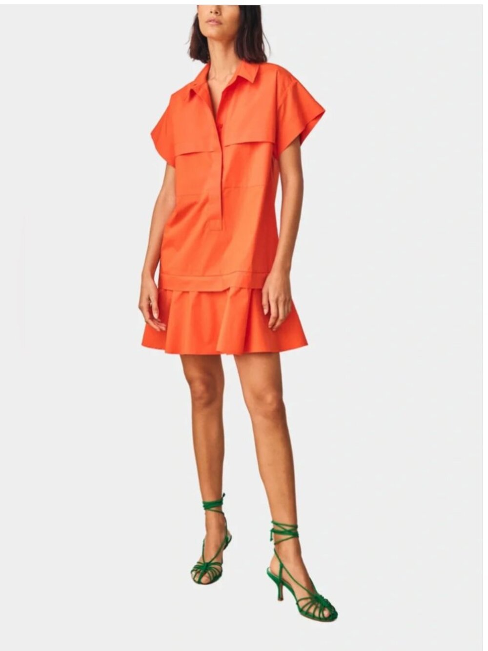 Hunter Bell Tuckernuck Addison Dress Sz M Cherry Red Orange Mini Preppy - Picture 16 of 16